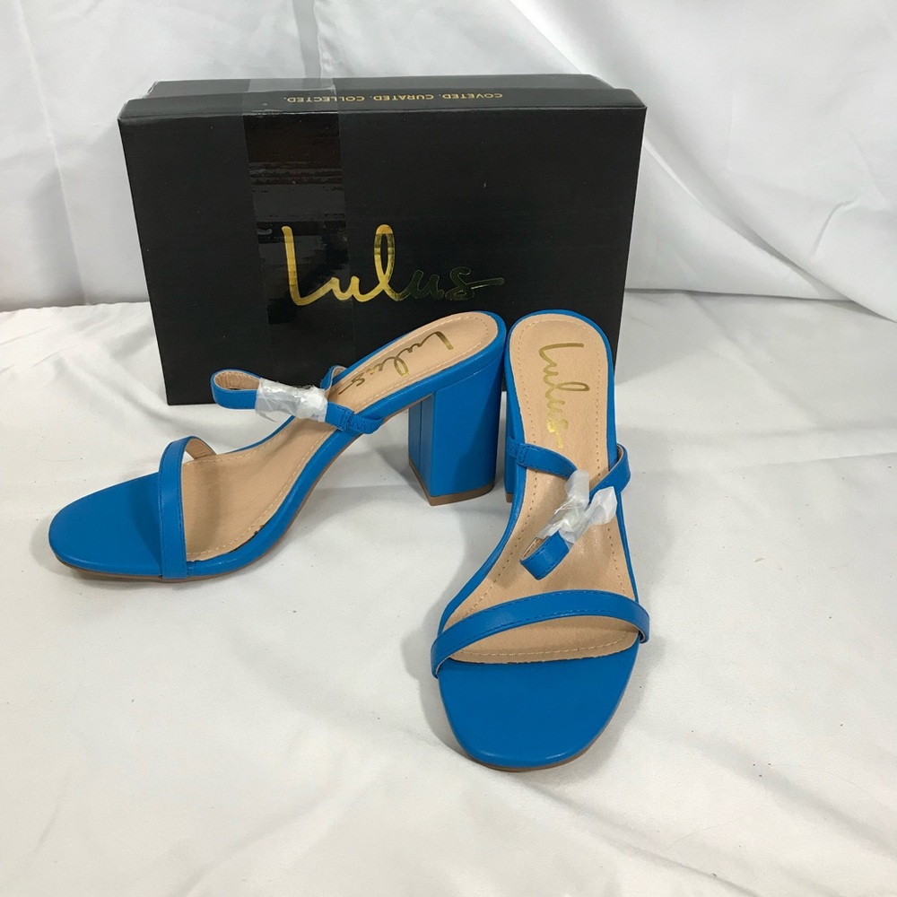 Lulu's Arielle Vibrant Blue Heeled Sandals Size 7 NIB